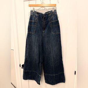 Pilcro Dark Blue Wide Leg Jeans